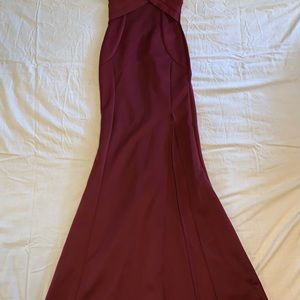 Burgundy long evening gown